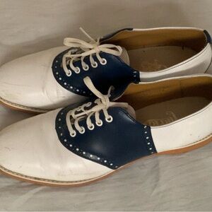 Classic White and Blue Women’s Saddle Shoes